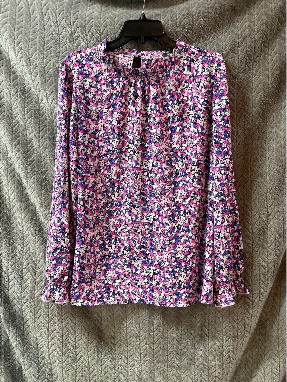 BTFBM Floral Long Sleeve Blouse in Pink and Purple